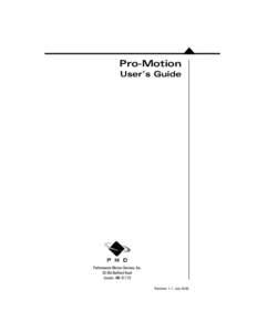 Pro-Motion Development Software User's Guide [PDF]
