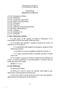 10 GCA HEALTH AND S AFETY CH. 31 RADIOLOGICAL HEALTH CHAPTER 31 RADIOLOGICAL HEALTH § [removed]Declaration of Policy.