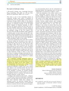 Biology / Environment / Ecology / Biogeography / Landscape ecology / Systems ecology / Landscape planning / Monica Turner / Environmental design / Landscape / Geography