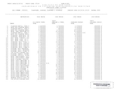 PRINT DATE:[removed]PAGE B-001 T H E C I T Y O F N E W Y O R K D E P A R T M E N T O F C I T Y W I D E A D M I N I ST R A T I V E S E R V I C E S TABULATION SHEET CL3870DN