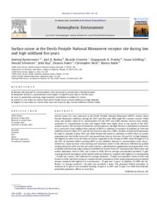 Surface ozone at the Devils Postpile National Monument receptor site during low and high wildland fire years