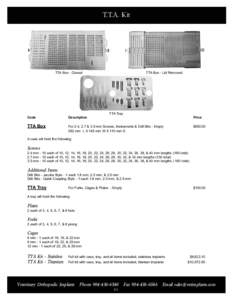 T.T.A. Kit  TTA Box - Lid Removed TTA Box - Closed