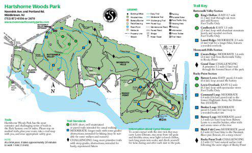 Hartshorne Woods Park  Trail Key