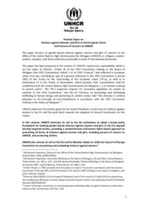 UNHCR Position Paper VAW 14 March 2014