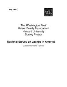 MayThe Washington Post/ Kaiser Family Foundation/ Harvard University Survey Project