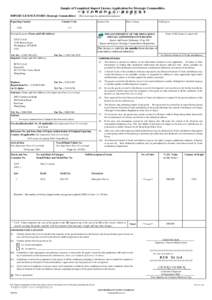 Sample of Completed Import Licence Application for Strategic Commodities 已 填 妥 的 戰 略 物 品 進 口 證 申 請 書 樣 本 IMPORT LICENCE FORM (Strategic Commodities) Exporting Country  (This form must be s