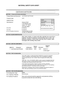 MATERIAL SAFETY DATA SHEET  Lead Dioxide (Lead Peroxide) SECTION 1 . Product and Company Idenfication  Product Name and Synonym: