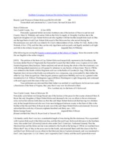 Southern Campaign American Revolution Pension Statements & Rosters Bounty Land Warrant of Robert Kirkwood BLWt1102-300 DE Transcribed and annotated by C. Leon Harris. Revised 24 June[removed]State of Delaware New Castle Co