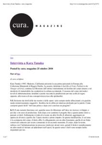 Intervista a Kara Tanaka « cura. magazine  http://www.curamagazine.com/it/?p=2472 cura. magazine about