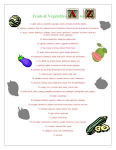 Fresh Fruits & Vegetables A to Z