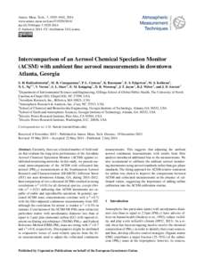 Atmos. Meas. Tech., 7, 1929–1941, 2014 www.atmos-meas-tech.netdoi:amt © Author(sCC Attribution 3.0 License.  Intercomparison of an Aerosol Chemical Speciation Monitor