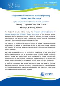 European Union / Europe / European Nuclear Education Network / Research / Afro-Eurasia / Energy / Nuclear technology / International Atomic Energy Agency / Nuclear Knowledge Management