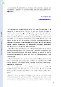 DE BIARRITZ À USTARITZ EN PASSANT PAR GASTEIZ, AURITZ ET MUNARRITZ : ORIGINE ET SIGNIFICATION DE QUELQUES TOPONYMES BASQUES