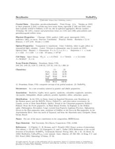Matter / Beryllonite / Eosphorite / Lithiophilite / Pollucite / Pegmatite / Petalite / Lepidolite / Triplite / Crystallography / Chemistry / Phosphate minerals