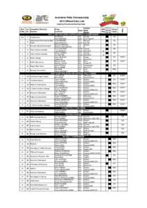 Australian Rally Championship 2014 Official Entry List Vehicle 2 4 ARC Group