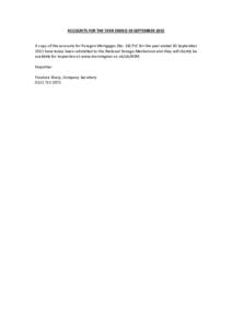 ACCOUNTS FOR THE YEAR ENDED 30 SEPTEMBERA copy of the accounts for Paragon Mortgages (No. 18) PLC for the year ended 30 September 2015 have today been submitted to the National Storage Mechanism and they will shor