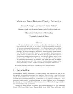 Minimum Local Distance Density Estimation