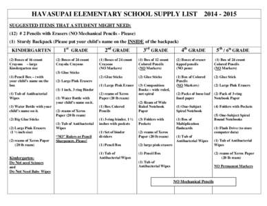 Microsoft Word - SUPPLY LIST[removed]doc