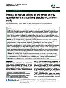 Internal construct validity of the stress-energy questionnaire in a working population, a cohort study