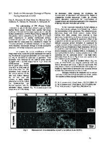 §31. Study on Microscopic Damage of Plasma Facing Materials in LHD Ono, K., Miyamoto, M. (Dept. Mater. Sci. Shimane Univ.), Ashikawa, N., Tokitani, M., Masuzaki, S., Kobayashi, M.  51