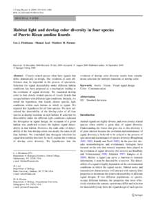 J Comp Physiol A:1043–1060 DOIs00359ORIGINAL PAPER  Habitat light and dewlap color diversity in four species