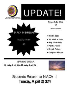 UPDATE! Things To Do While On SPRING BREAK  EARLY DISMISSAL