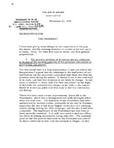 Memorandum to the President, November 13, 1970