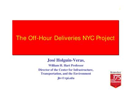 The Off-Hour Deliveries NYC Project