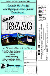 Limited Time Pre-Construction Offer  Even if You Already Own Cemetery Property, This May Still Be More Economical. Interest-Free Financing