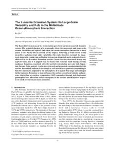 Journal of Oceanography, Vol. 58, pp. 57 to 75, 2002  Review The Kuroshio Extension System: Its Large-Scale Variability and Role in the Midlatitude