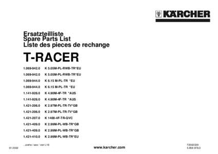 Ersatzteilliste Spare Parts List Liste des pieces de rechange T-RACER[removed]