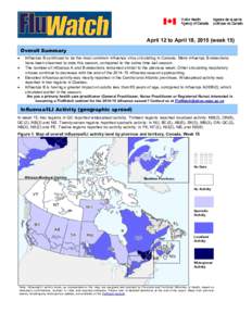 Fluwatch - April 12 to April 18, 2015 (week 15)