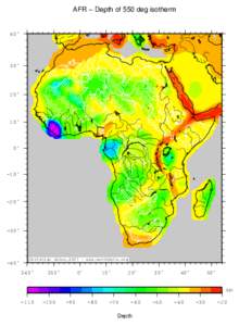 AFR − Depth of 550 deg isotherm  40˚ 30˚