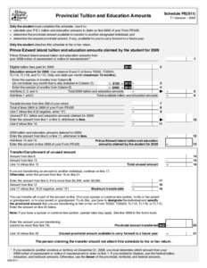 Schedule PE(S11)  Provincial Tuition and Education Amounts T1 General – 2009