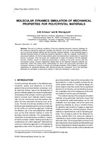 Molecular Dynamics Simulation Mater.Phys.Mechof Mechanical Properties for Polycrystal Materials