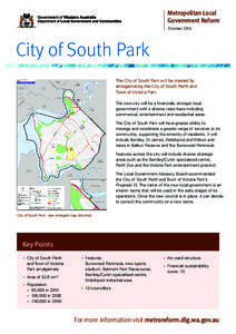 Metropolitan Local Government Reform October 2014 City of South Park The City of South Park will be created by