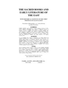 The Sacred Books and Early Literature of the East, Volume V, 1917