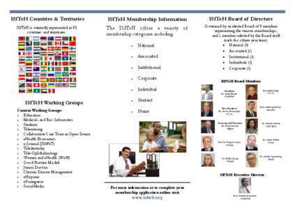 ISfTeH Countries & Territories  ISfTeH Membership Information ISfTeH is currently represented in 85 countries and territories.