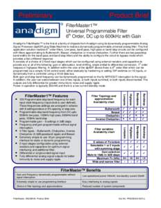 Microsoft Word - FilterMaster Product Brief REV1.2.doc