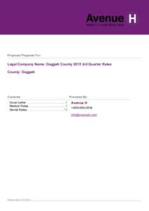 Proposal Prepared For:  Legal Company Name: Daggett County 2015 3rd Quarter Rates County: Daggett  Contents