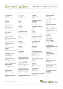 Academy of Natural Sciences of Drexel University / Natural history / Photochemistry and Photobiology / Entomological Society of America / Biology / Zoology / Entomology