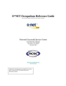 O*NET Occupations  Reference Guide