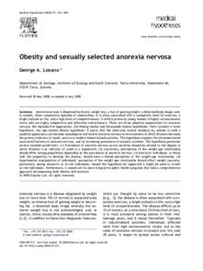 Obesity and sexually selected anorexia nervosa