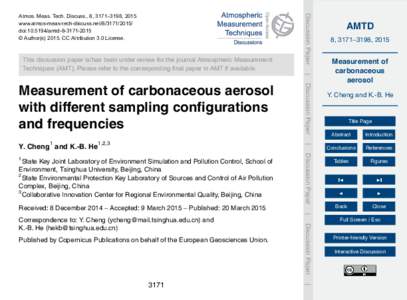 This discussion paper is/has been under review for the journal Atmospheric Measurement Techniques (AMT). Please refer to the corresponding final paper in AMT if available. Discussion Paper  Atmos. Meas. Tech. Discuss., 8