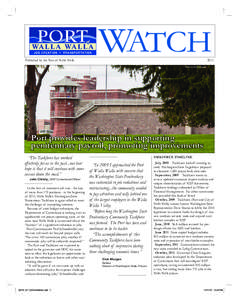 Published by the Port of Walla Walla  WATCH 2011