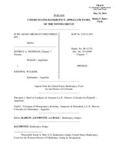 FILED U.S. Bankruptcy Appellate Panel of the Tenth Circuit May 15, 2014