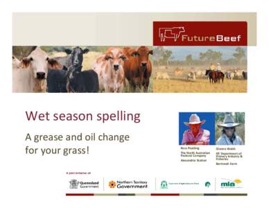 Wet season spelling A grease and oil change  for your grass! A joint initiative of:  Ross Peatling