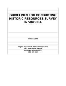 GUIDELINES FOR CONDUCTING ARCHITECTURAL SURVEY IN VIRGINIA