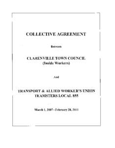 Town of Clarenville and TAW, Local 855, Outside Workers, 2007 to 2011