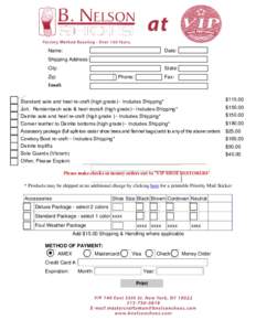 B. Nelson Shoe Repair Order Form